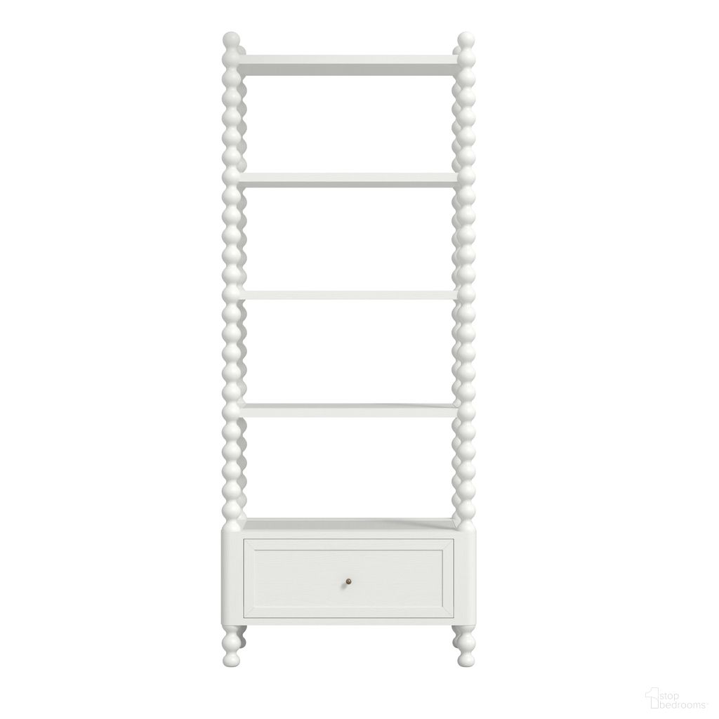 The appearance of Haven Etagere In Warm White designed by A.R.T. in the transitional interior design. This warm white piece of furniture was selected by 1StopBedrooms from Haven Collection to add a touch of cosiness and style into your home. Sku: 339400-2367. Material: Parawood.