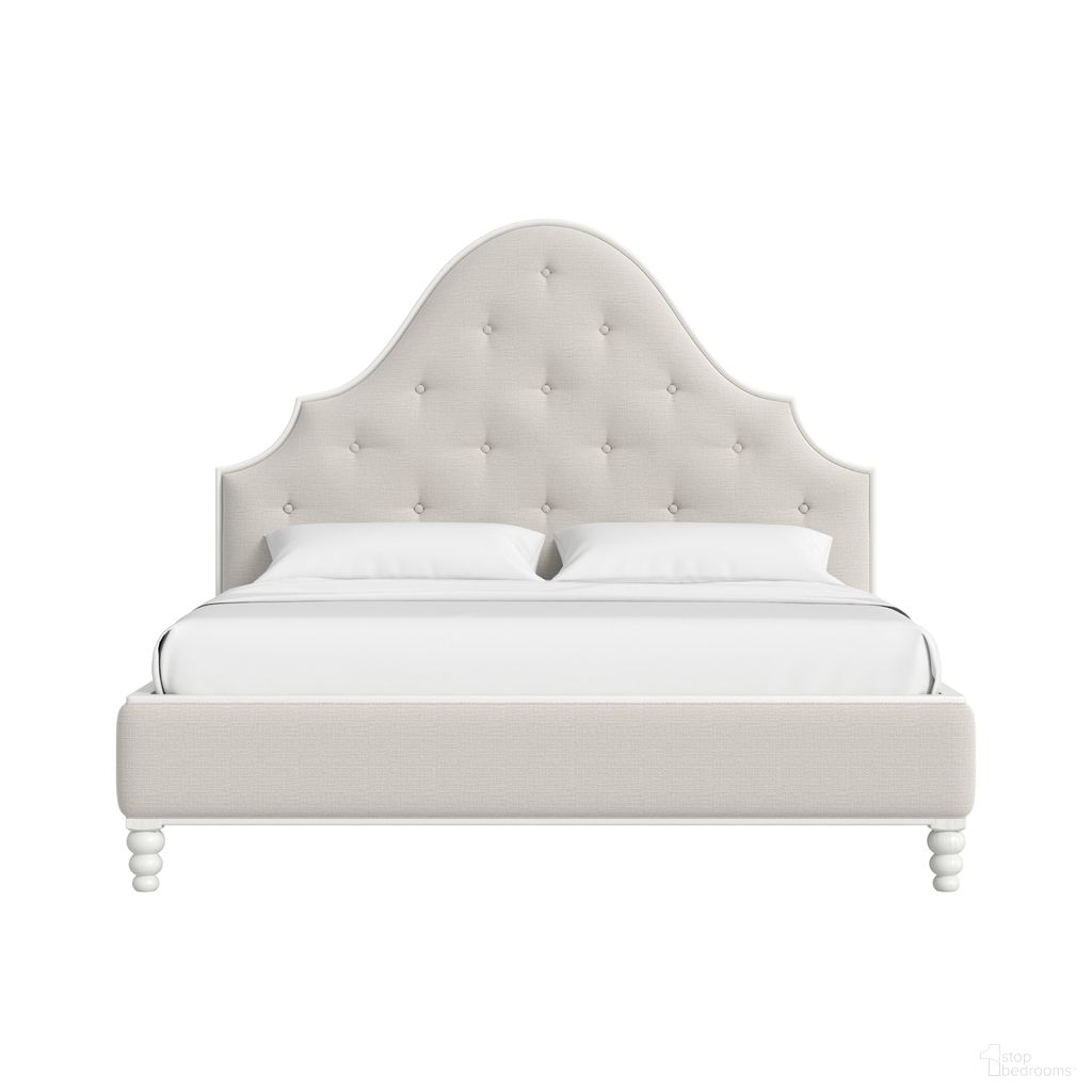 Haven King Upholstered Bed In Warm White