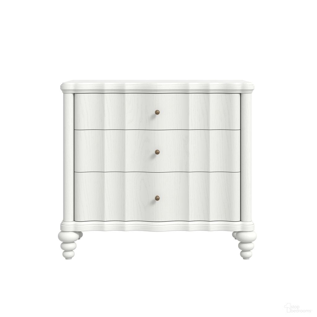 The appearance of Haven Nightstand In Warm White designed by A.R.T. in the transitional interior design. This warm white piece of furniture was selected by 1StopBedrooms from Haven Collection to add a touch of cosiness and style into your home. Sku: 339141-2367. Material: Parawood.