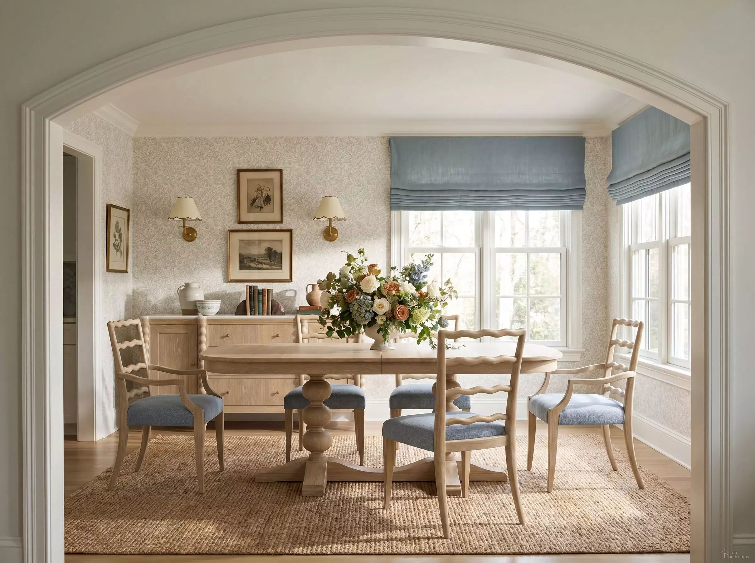Haven Rectangular Dining Room Set In Blonde Oak
