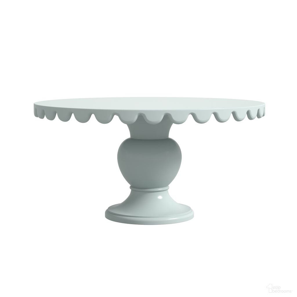 The appearance of Haven Round Dining Table In Celadon and Blue designed by A.R.T. in the transitional interior design. This celadon/blue piece of furniture  was selected by 1StopBedrooms from Haven Collection to add a touch of cosiness and style into your home. Sku: 339225-2365BS;339225-2365TP. Table Base Style: Pedestal. Table Top Shape: Round. Size: 60". Material: Parawood.