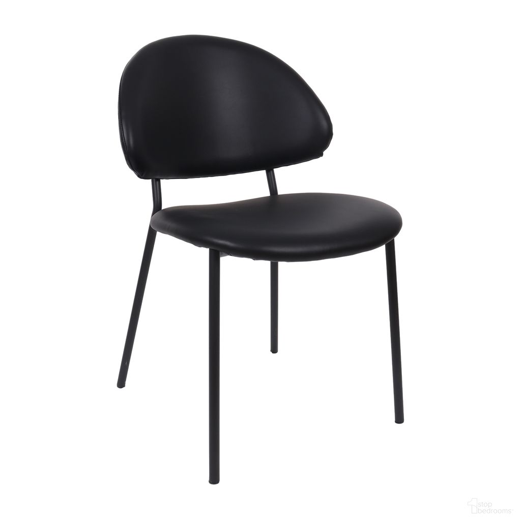 Haven Vegan Leather Metal Side Chair Set of 4 In Black