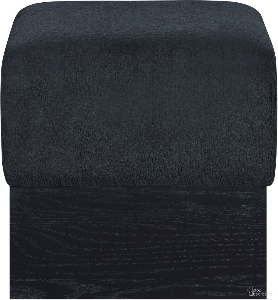 The appearance of Havre Velour Fur Fabric Ottoman and Stool In Black designed by Meridian in the modern / contemporary interior design. This black piece of furniture was selected by 1StopBedrooms from Havre Collection to add a touch of cosiness and style into your home. Sku: 22075Black. Material: Fur.