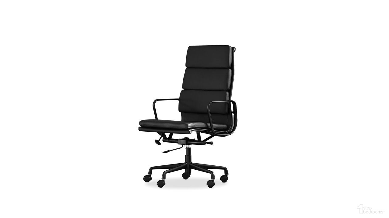 Hawk Tall Office Chair Powder Coated Black Frame with Castors In Black