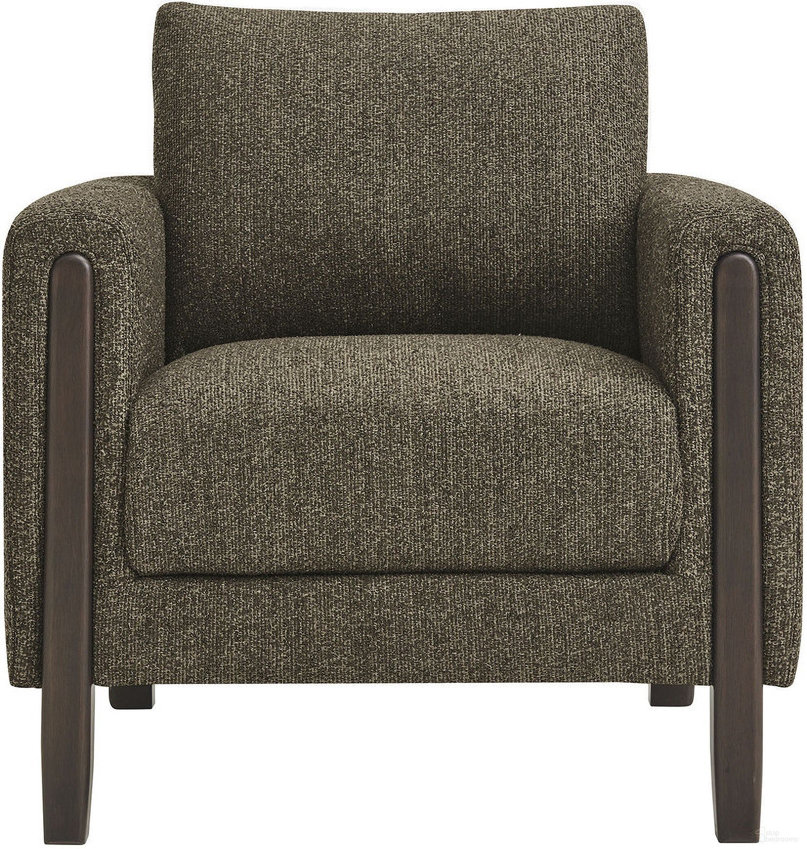 Hawken Boucle Fabric Accent Armchair In Antique Espresso