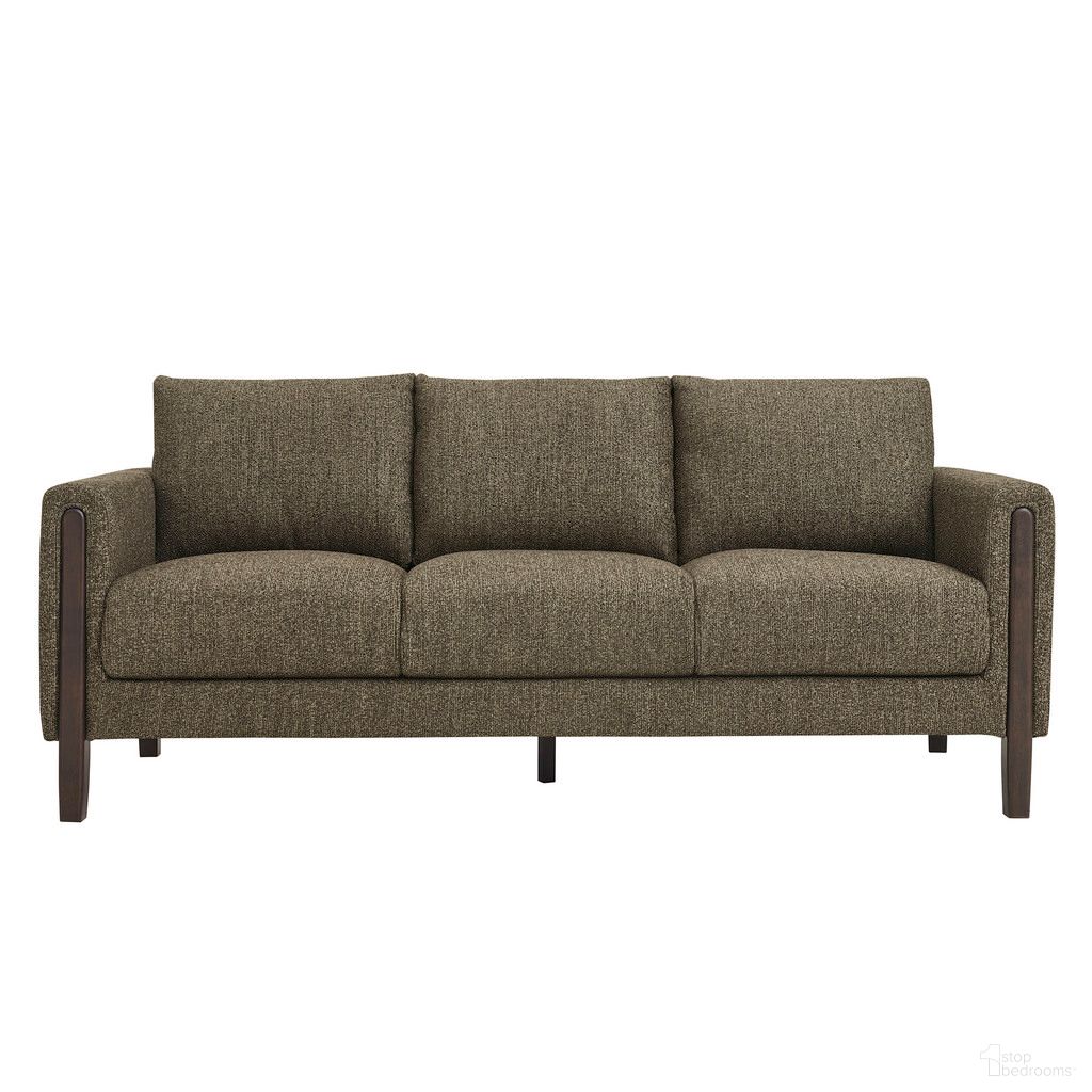 Hawken Boucle Fabric Sofa In Antique Espresso