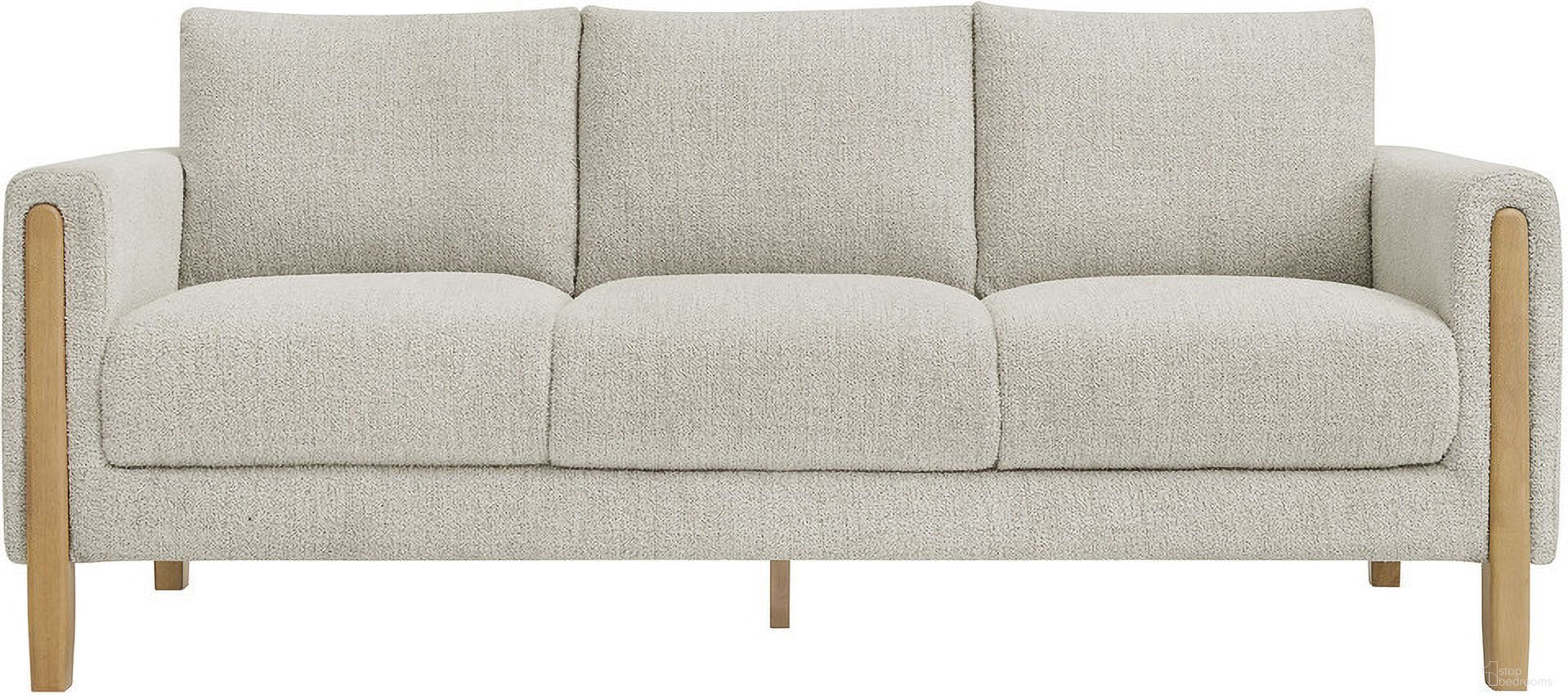The appearance of Hawken Boucle Fabric Sofa In Parchment Beech designed by Modway in the modern / contemporary interior design. This parchment beech piece of furniture  was selected by 1StopBedrooms from Hawken Collection to add a touch of cosiness and style into your home. Sku: EEI-7461-PCH-BEE. Material: Boucle.