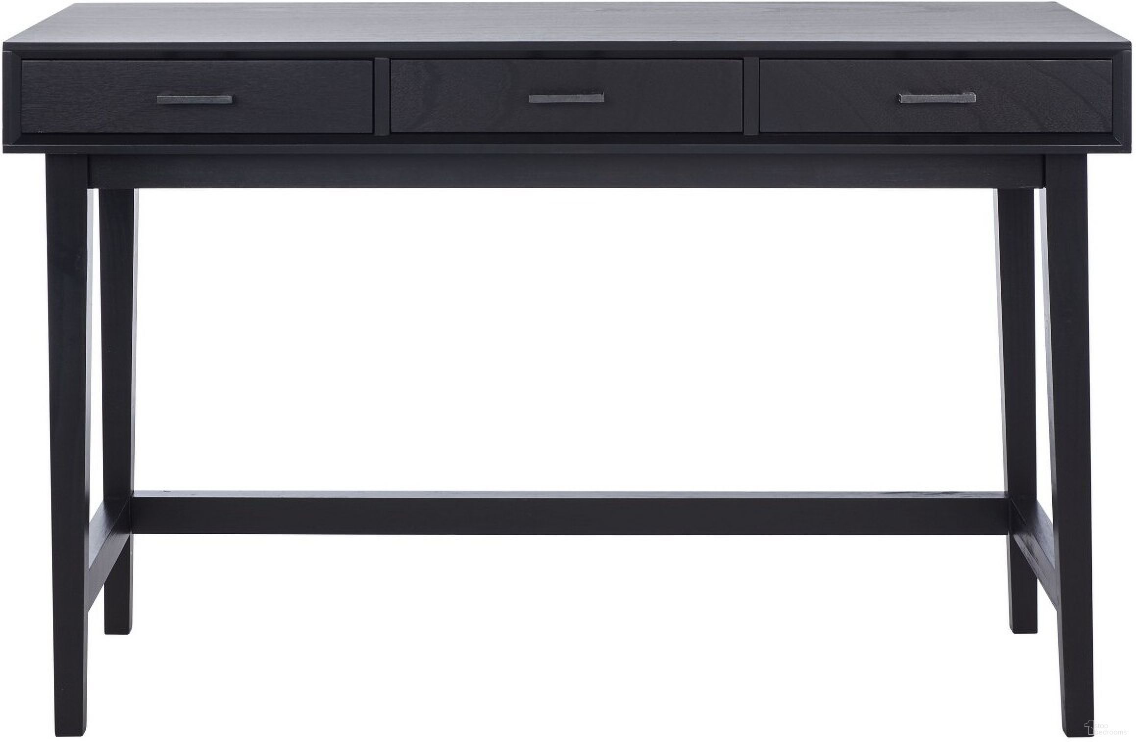 The appearance of Hawthorn 3 Drawer Desk in Black designed by Safavieh in the transitional interior design. This black piece of furniture was selected by 1StopBedrooms from Hawthorn Collection to add a touch of cosiness and style into your home. Sku: DSK5709D. Material: Wood.
