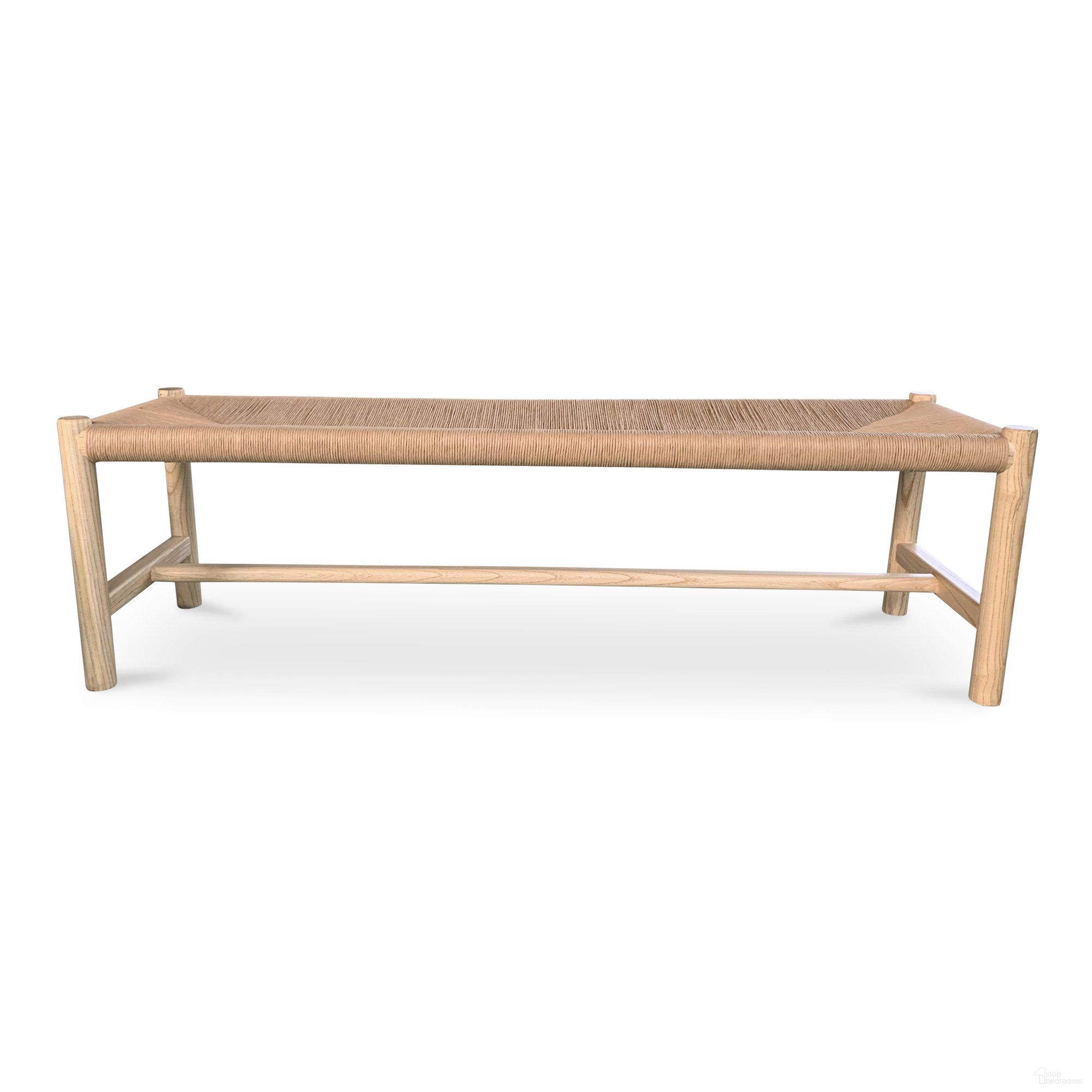 The appearance of Hawthorn Large Bench In Natural designed by Moes Home in the rustic / southwestern interior design. This natural piece of furniture was selected by 1StopBedrooms from Hawthorn Collection to add a touch of cosiness and style into your home. Sku: FG-1028-24. Material: Wood.