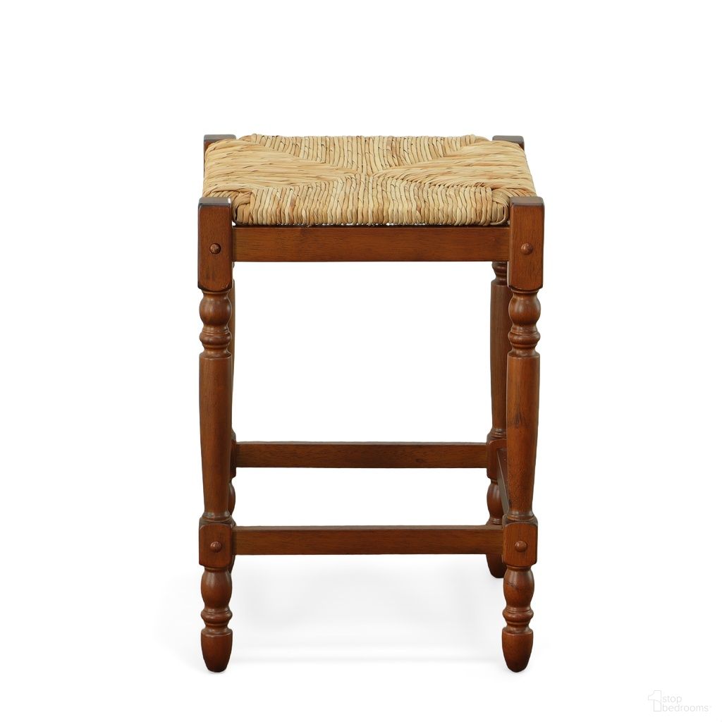 The appearance of Hawthorne 24 Inch Counter Stool In Chestnut and Natural designed by Carolina Living in the traditional interior design. This chestnut and natural piece of furniture  was selected by 1StopBedrooms from Hawthorne Collection to add a touch of cosiness and style into your home. Sku: 2662-RTA-NC. Material: Rubberwood.
