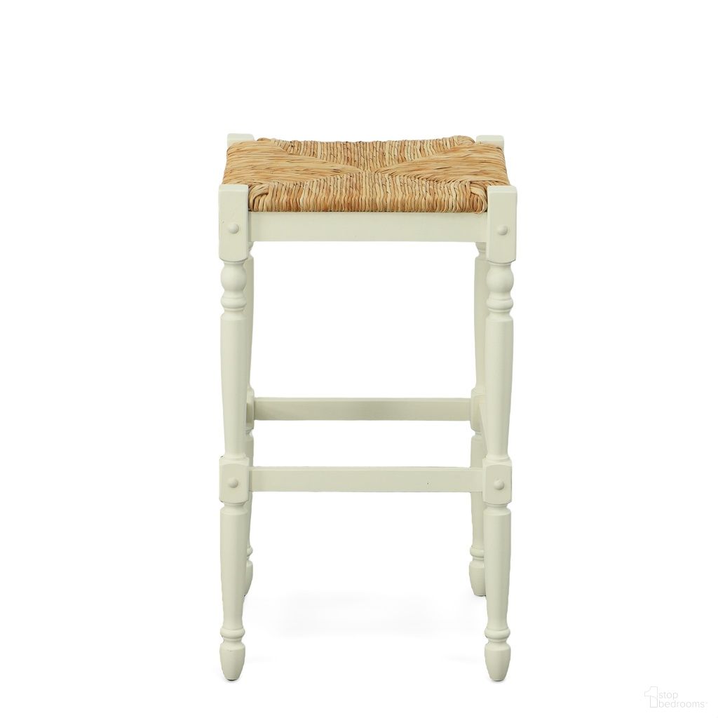 The appearance of Hawthorne 29 Inch Barstool In Natural and Antique White designed by Carolina Living in the traditional interior design. This natural and antique white piece of furniture  was selected by 1StopBedrooms from Hawthorne Collection to add a touch of cosiness and style into your home. Sku: 2663-RTA-MW. Material: Rubberwood.