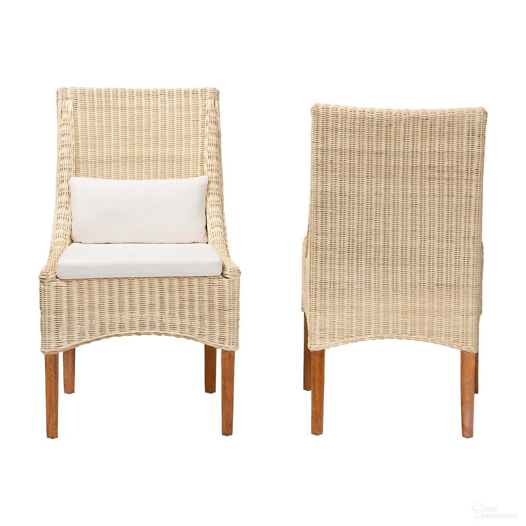 The appearance of Haybourne Handwoven Wicker Dining Chair with Wingback Frame Set of 2 In Natural Rattan and Honey designed by Baxton Studio in the bohemian interior design. This natural rattan/honey piece of furniture  was selected by 1StopBedrooms from Haybourne Collection to add a touch of cosiness and style into your home. Sku: Haybourne-Natural Rattan-Cushion-DC. Material: Foam. Chair Type: Side Chair.