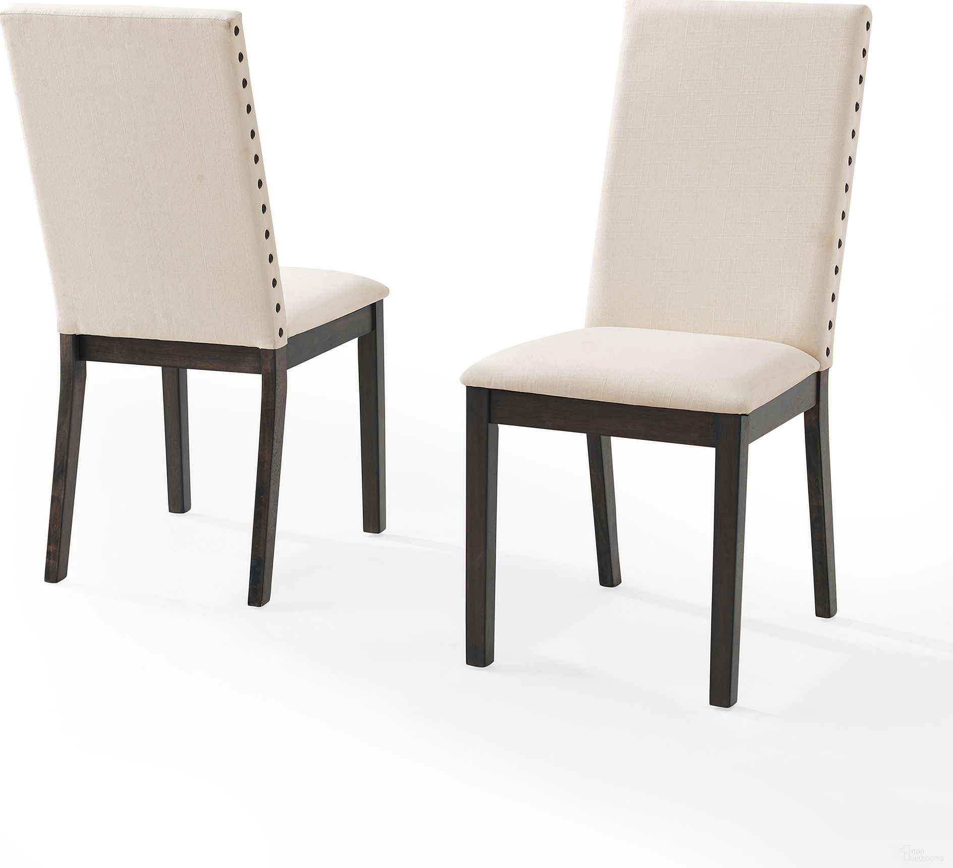 Hayden 2-Piece Upholstered Dining Chair Set In Slate and Creme