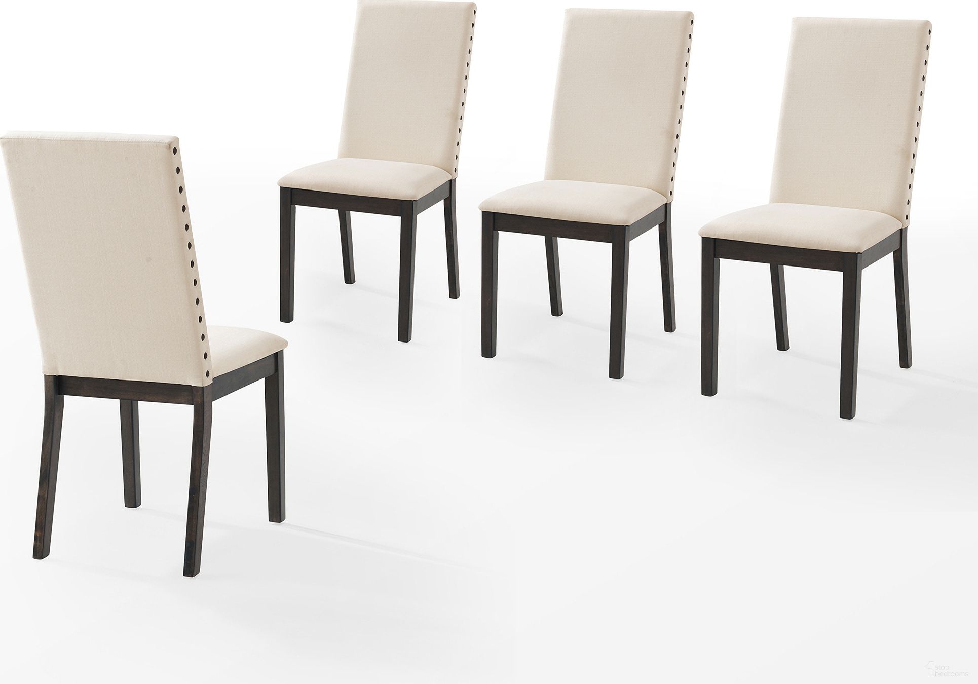 The appearance of Hayden 4-Piece Upholstered Dining Chair Set In Slate and Creme designed by Crosley Brands in the modern / contemporary interior design. This slate and creme piece of furniture was selected by 1StopBedrooms from Hayden Collection to add a touch of cosiness and style into your home. Sku: CF501519-SL;CF501519-SL. Material: Rubberwood. Chair Type: Side Chair.