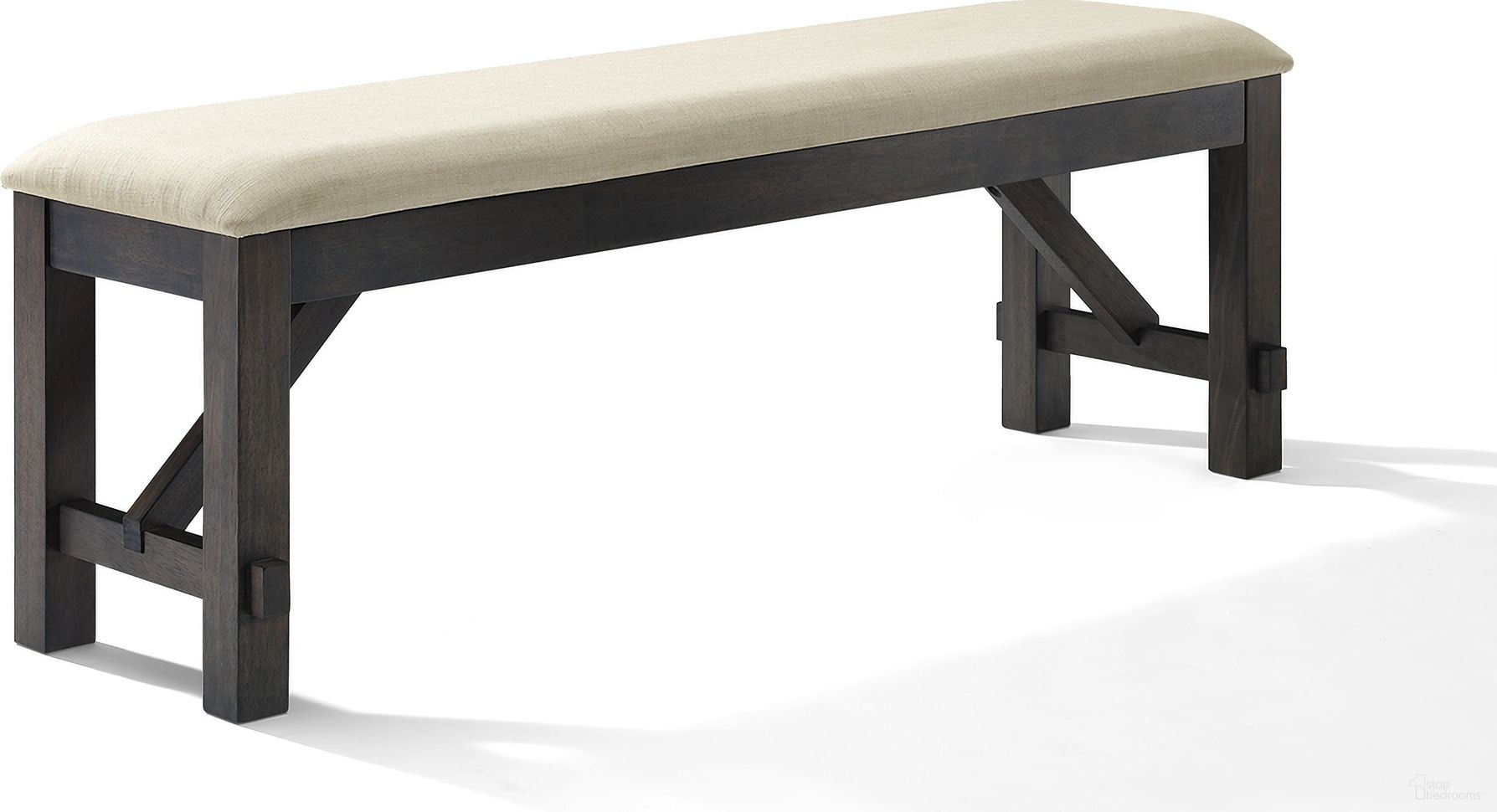 The appearance of Hayden Dining Bench In Slate and Creme designed by Crosley Brands in the modern / contemporary interior design. This slate and creme piece of furniture was selected by 1StopBedrooms from Hayden Collection to add a touch of cosiness and style into your home. Sku: CF8021-SL. Material: Rubberwood.