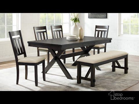 The appearance of Hayden Dining Room Set In Slate designed by Crosley Brands in the modern / contemporary interior design. This slate piece of furniture  was selected by 1StopBedrooms from Hayden Collection to add a touch of cosiness and style into your home. Sku: CF2006-SL-1OF2;CF2006-SL-2OF2;CF8020-SL;CF8020-SL. Table Base Style: Trestle. Material: MDF. Table Top Shape: Rectangular. Size: 72" x 40".