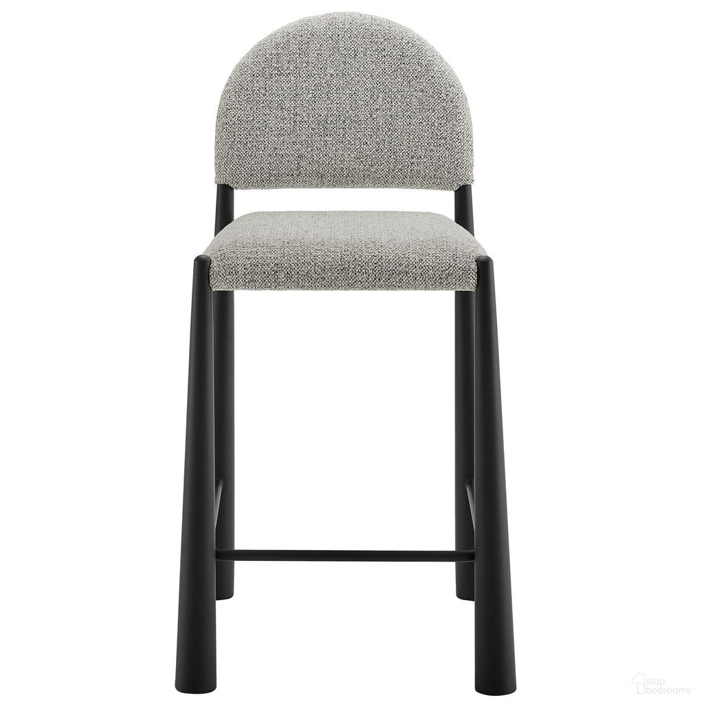 Hayley Upholstered Fabric Counter Stool In Black and Camel