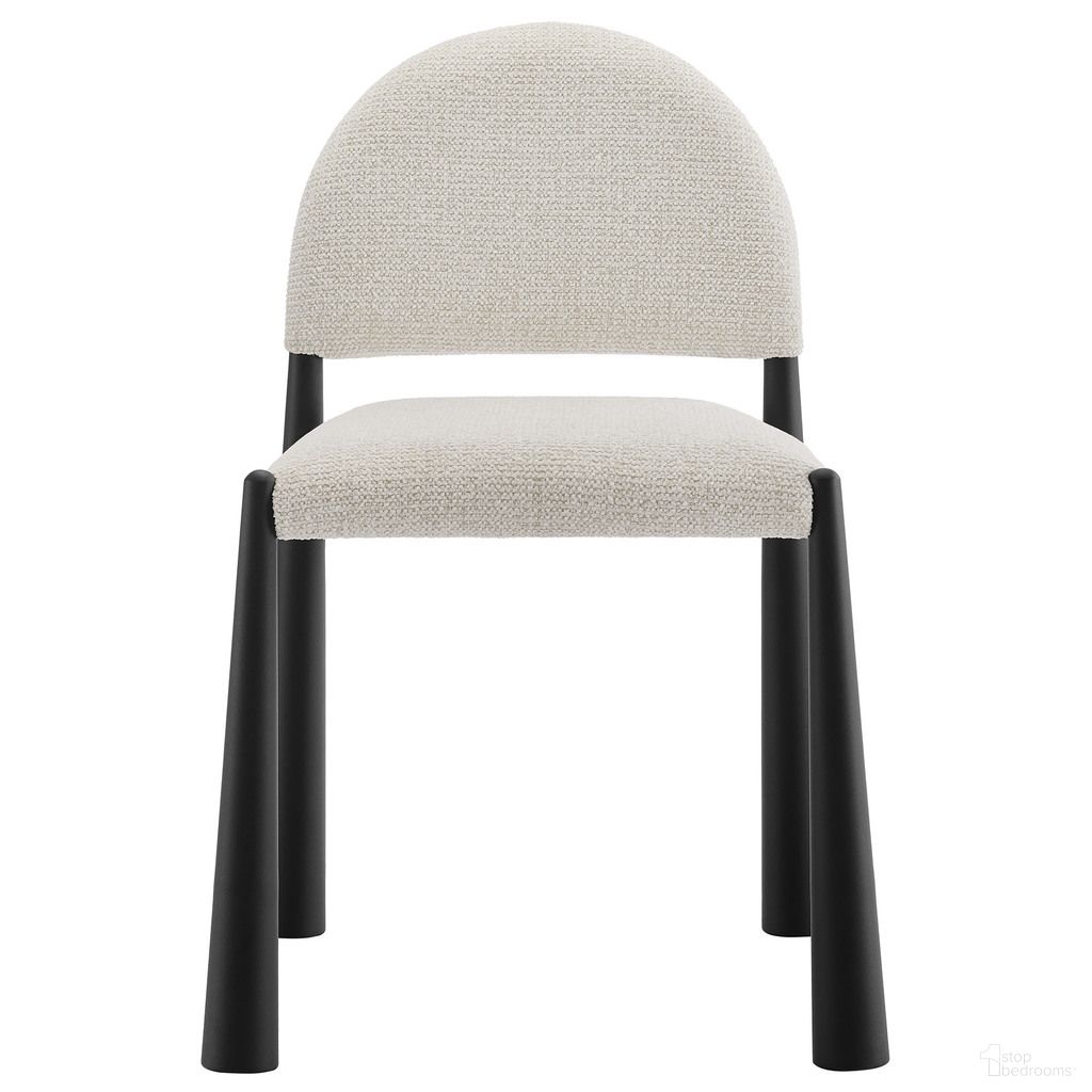 The appearance of Hayley Upholstered Fabric Dining Side Chair In Black and Cream designed by Modway in the modern / contemporary interior design. This black and cream piece of furniture was selected by 1StopBedrooms from Hayley Collection to add a touch of cosiness and style into your home. Sku: EEI-7220-BLK-CRE. Material: Upholstered. Chair Type: Side Chair.