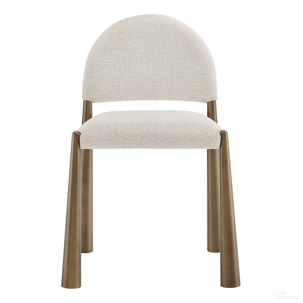 The appearance of Hayley Upholstered Fabric Dining Side Chair In Brass Cream designed by Modway in the modern / contemporary interior design. This brass cream piece of furniture was selected by 1StopBedrooms from Hayley Collection to add a touch of cosiness and style into your home. Sku: EEI-7220-BRA-CRE. Material: Upholstered. Chair Type: Side Chair.