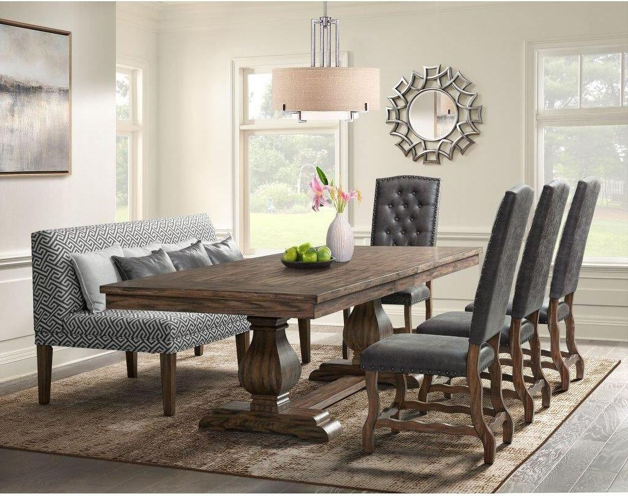 Hayward Rectangle Standard Height Dining Room Set In Walnut