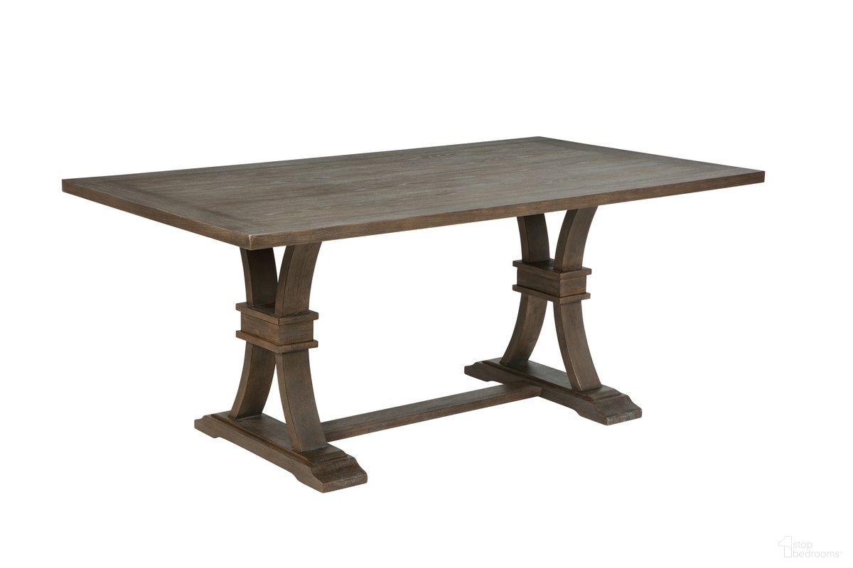 The appearance of Hazel Double Pedestal Dining Table in Rustic Gray designed by Best Quality Furniture in the modern / contemporary interior design. This rustic gray piece of furniture was selected by 1StopBedrooms from Hazel Collection to add a touch of cosiness and style into your home. Sku: D704-DTT;D704-DTB. Table Base Style: Double Pedestal. Table Top Shape: Rectangular. Size: 40" x 72". Material: Oak Veneer.