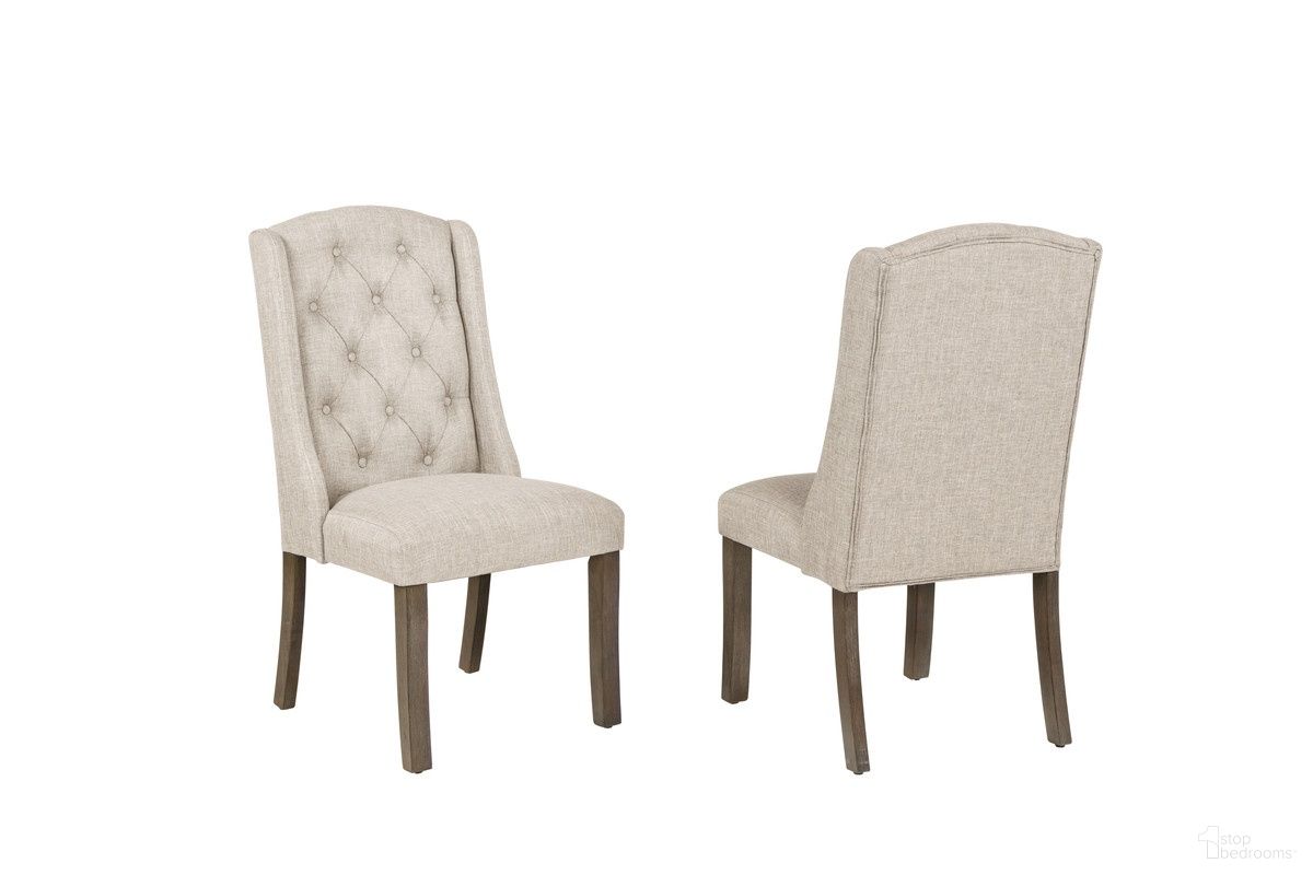 The appearance of Hazel Rustic Wingback Dining Chair Set of 2 in Beige designed by Best Quality Furniture in the modern / contemporary interior design. This beige piece of furniture  was selected by 1StopBedrooms from Hazel Collection to add a touch of cosiness and style into your home. Sku: D705-WC. Material: Linen. Chair Type: Side Chair.