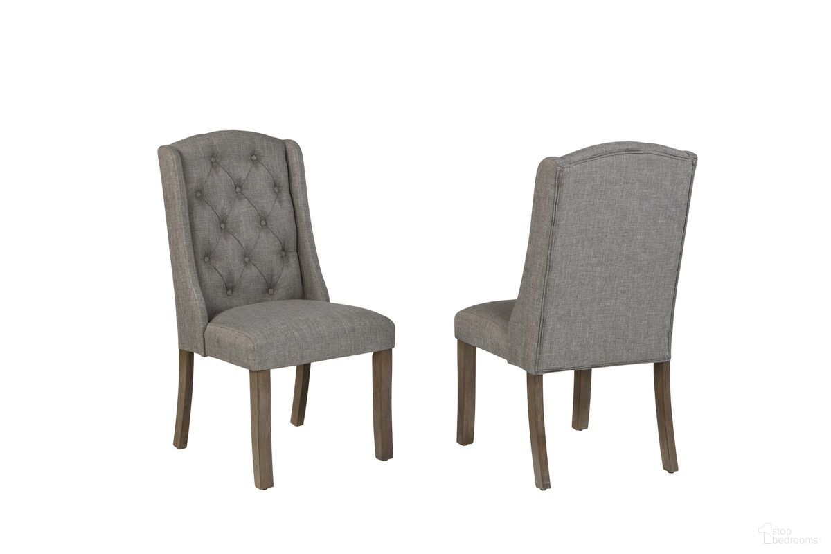 The appearance of Hazel Rustic Wingback Dining Chair Set of 2 in Gray designed by Best Quality Furniture in the modern / contemporary interior design. This gray piece of furniture was selected by 1StopBedrooms from Hazel Collection to add a touch of cosiness and style into your home. Sku: D704-WC. Material: Linen. Chair Type: Side Chair.