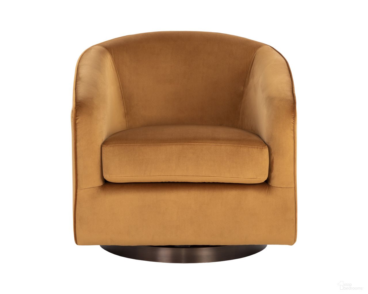 Hazel Swivel Lounge Chair In Dark Bronze and Gold Sky