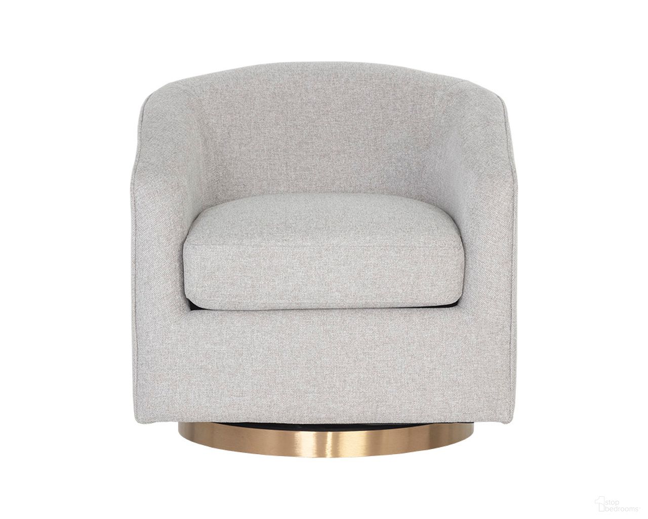 Hazel Swivel Lounge Chair In Gold and Belfast Heather Grey