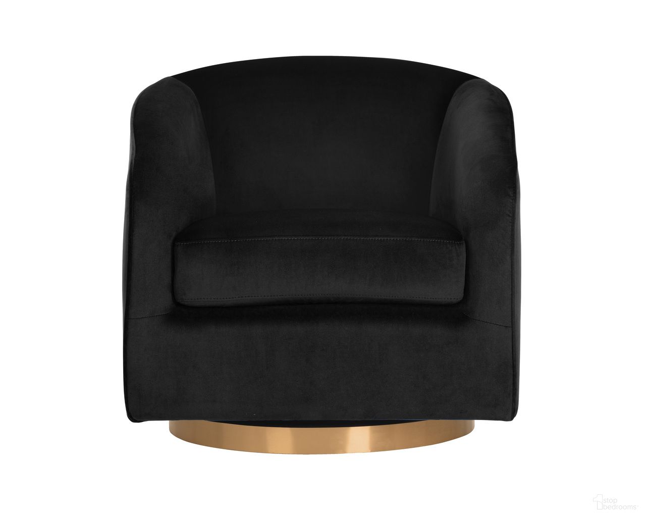 Hazel Swivel Lounge Chair In Gold and Black Sky