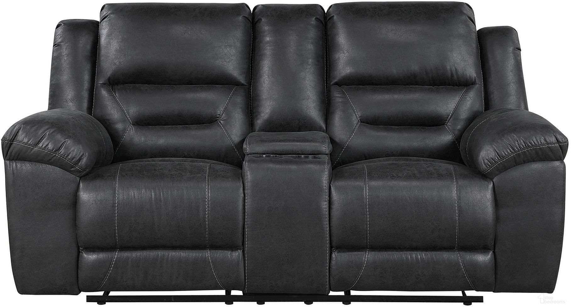 The appearance of Hazen Double Reclining Loveseat with Center Console In Black designed by Homelegance in the modern / contemporary interior design. This black piece of furniture  was selected by 1StopBedrooms from Hazen Collection to add a touch of cosiness and style into your home. Sku: 8538BK-2. Material: Microfiber.