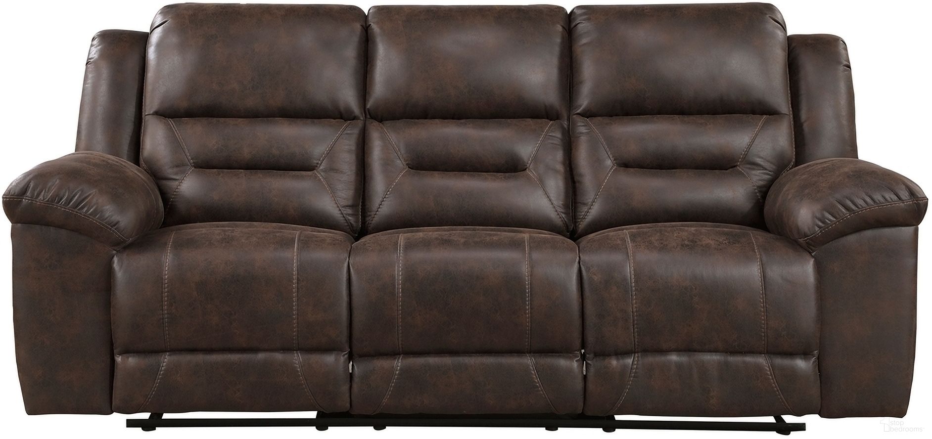 The appearance of Hazen Double Reclining Sofa In Dark Brown designed by Homelegance in the modern / contemporary interior design. This dark brown piece of furniture was selected by 1StopBedrooms from Hazen Collection to add a touch of cosiness and style into your home. Sku: 8538DB-3. Material: Microfiber.