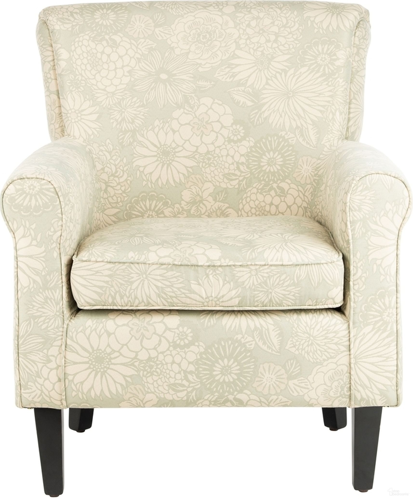 The appearance of Hazina Abbey Mist Club Chair designed by Safavieh in the modern / contemporary interior design. This mist piece of furniture  was selected by 1StopBedrooms from Hazina Collection to add a touch of cosiness and style into your home. Sku: MCR1002B. Material: Hardwood.