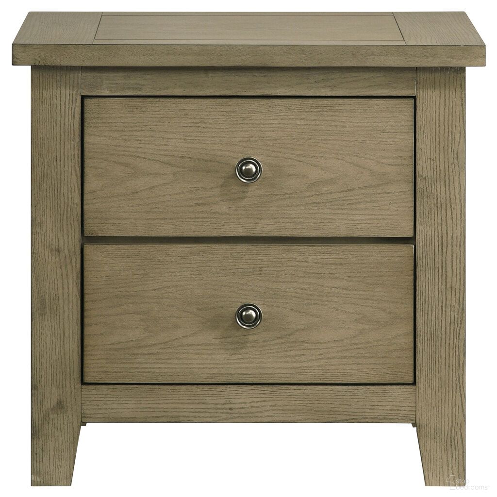 The appearance of Hazlewood 2-Drawer Nightstand Bedside Table In Vineyard Oak designed by Coaster in the rustic / southwestern interior design. This vineyard oak piece of furniture was selected by 1StopBedrooms from Hazlewood Collection to add a touch of cosiness and style into your home. Sku: 207532. Material: Particle Board.