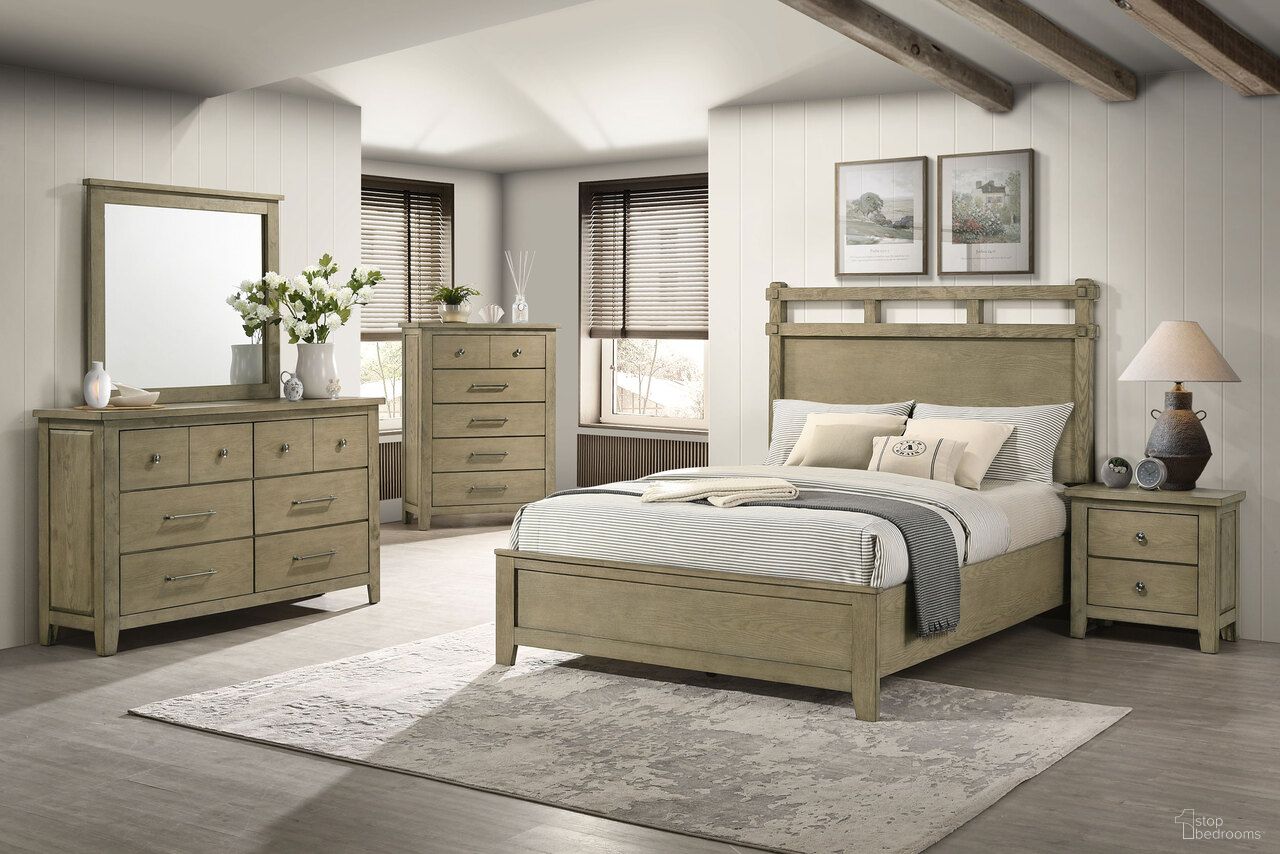 The appearance of Hazlewood Panel Bedroom Set In Vineyard Oak designed by Coaster in the rustic / southwestern interior design. This vineyard oak piece of furniture was selected by 1StopBedrooms from Hazlewood Collection to add a touch of cosiness and style into your home. Sku: 207531QB1;207531QB2;207532. Bed Size: King. Material: Engineered Wood.
