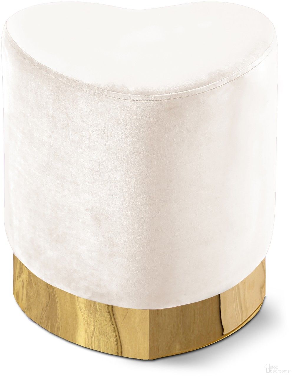 The appearance of Heart Velvet Ottoman/Stool In Cream designed by Meridian in the modern / contemporary interior design. This cream velvet piece of furniture  was selected by 1StopBedrooms from Heart Collection to add a touch of cosiness and style into your home. Sku: 125Cream. Material: Velvet.