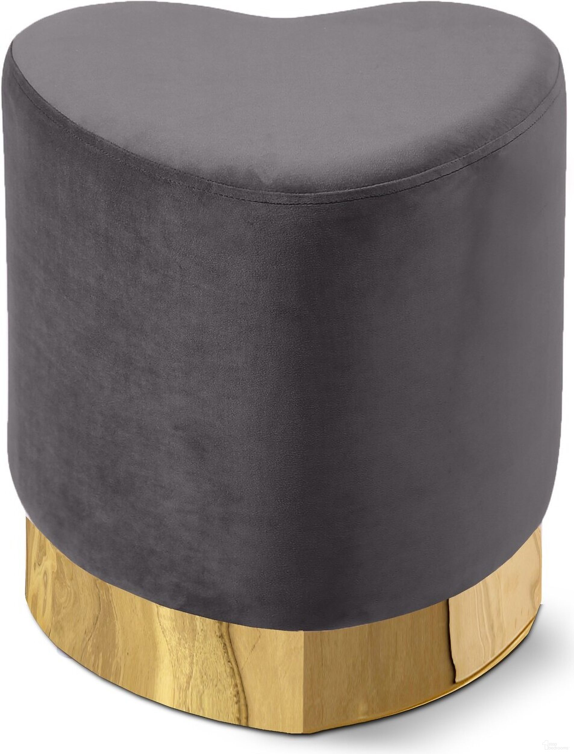 The appearance of Heart Velvet Ottoman/Stool In Grey designed by Meridian in the modern / contemporary interior design. This grey piece of furniture  was selected by 1StopBedrooms from Heart Collection to add a touch of cosiness and style into your home. Sku: 125Grey. Material: Velvet.