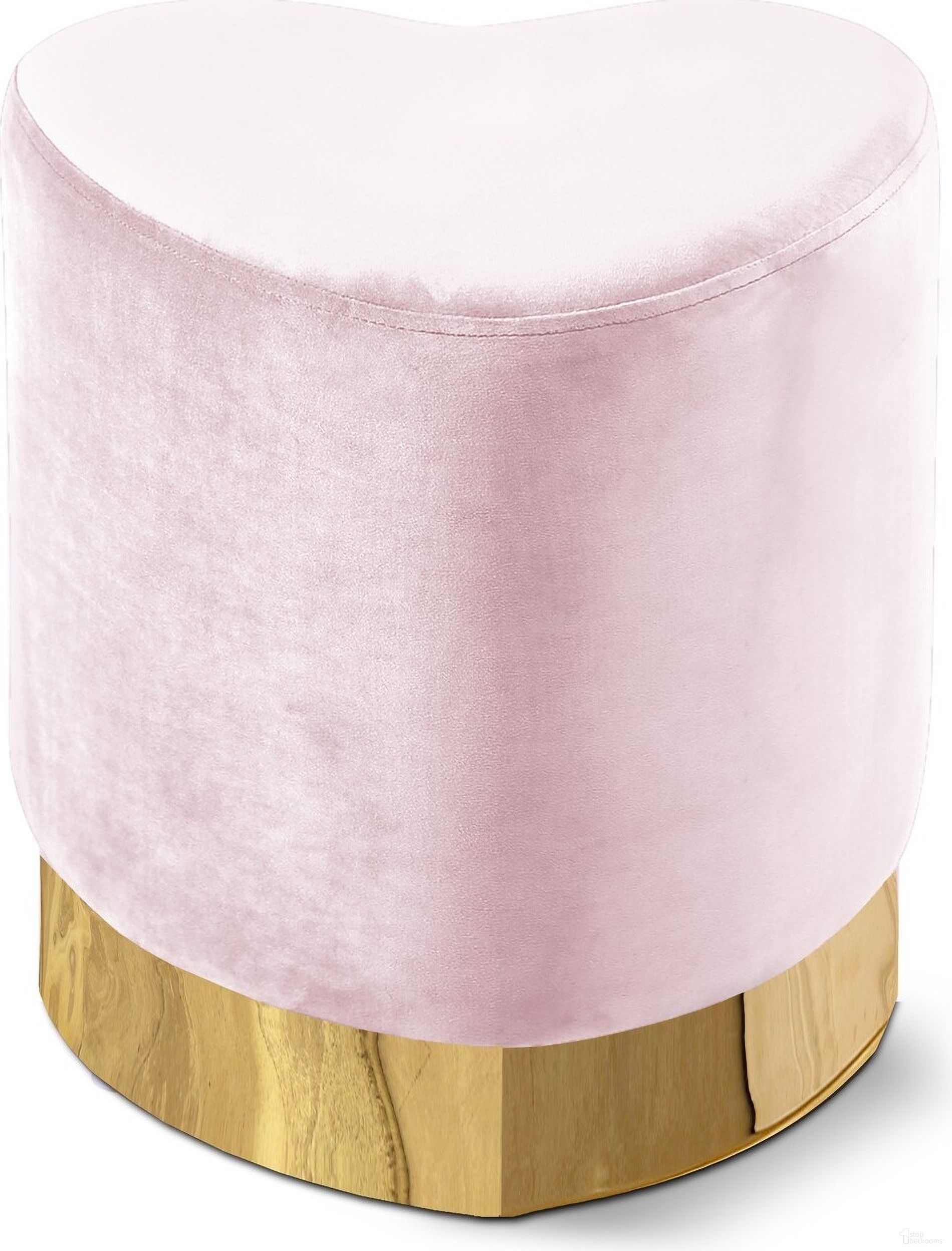The appearance of Heart Velvet Ottoman/Stool In Pink designed by Meridian in the modern / contemporary interior design. This pink piece of furniture was selected by 1StopBedrooms from Heart Collection to add a touch of cosiness and style into your home. Sku: 125Pink. Material: Velvet.