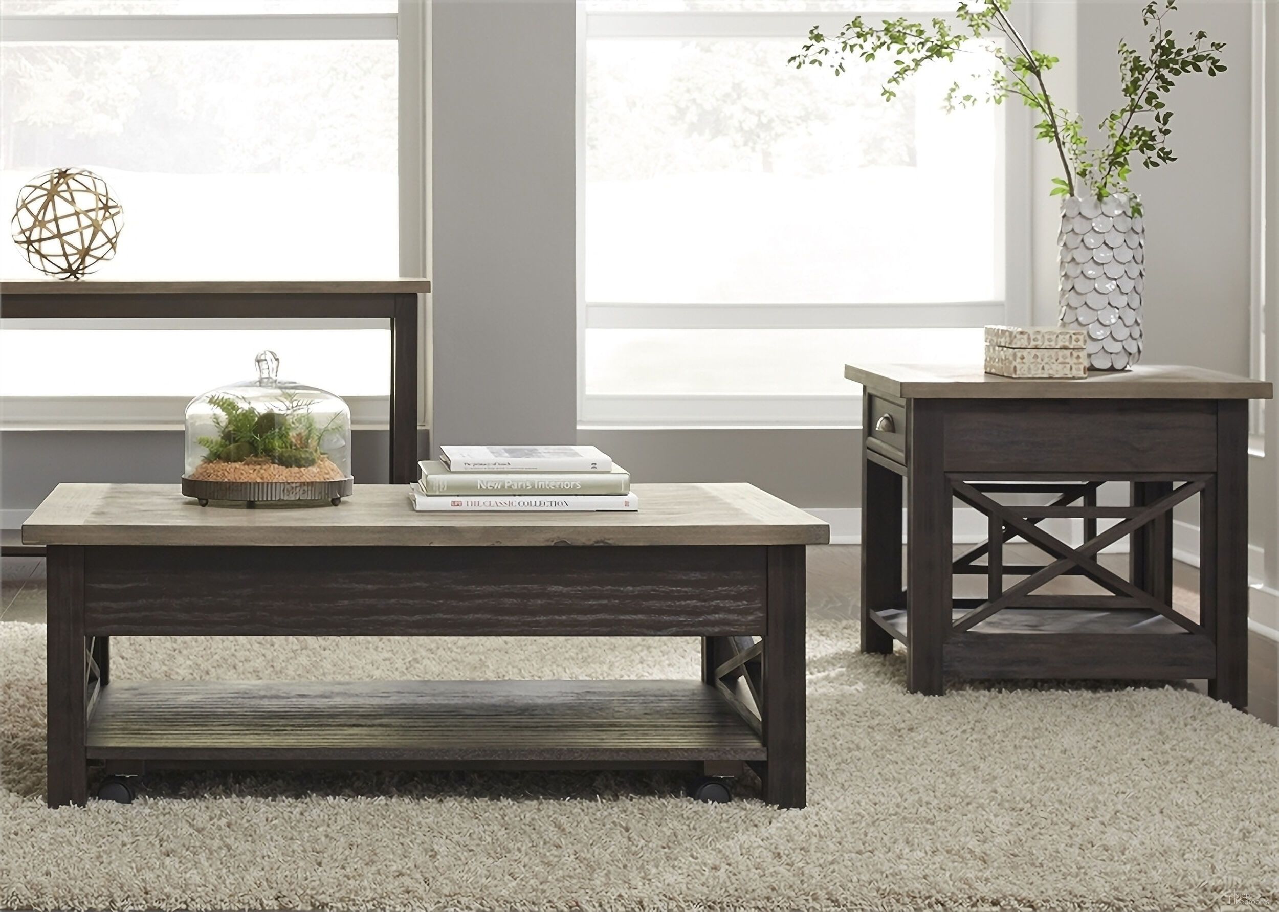 The appearance of Heatherbrook Charcoal 3 Piece Occasional Table Set designed by Liberty in the traditional interior design. This charcoal piece of furniture was selected by 1StopBedrooms from Heatherbrook Collection to add a touch of cosiness and style into your home. Sku: 422-OT1011;422-OT1022. Material: Wood.