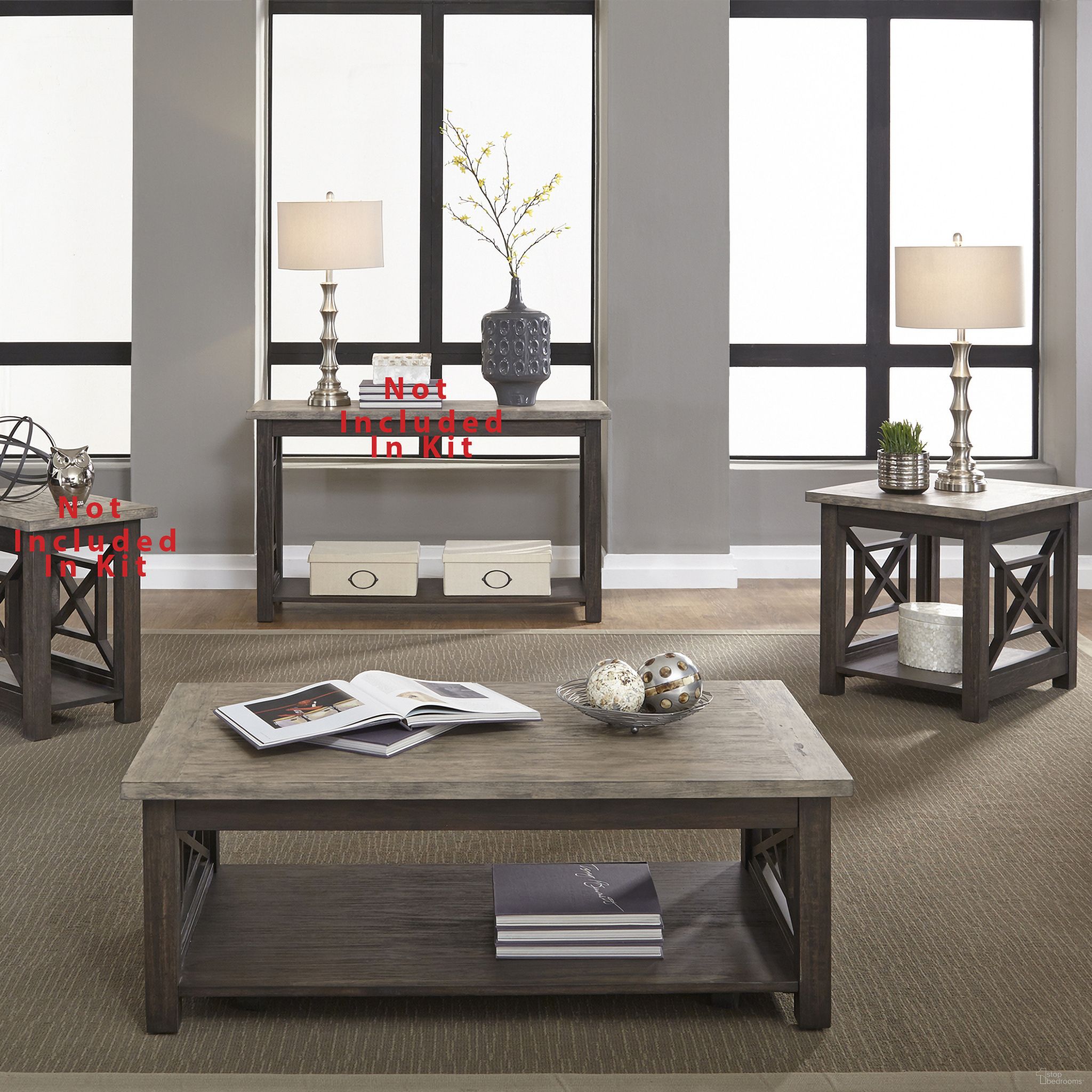Heatherbrook Charcoal Occasional Table Set