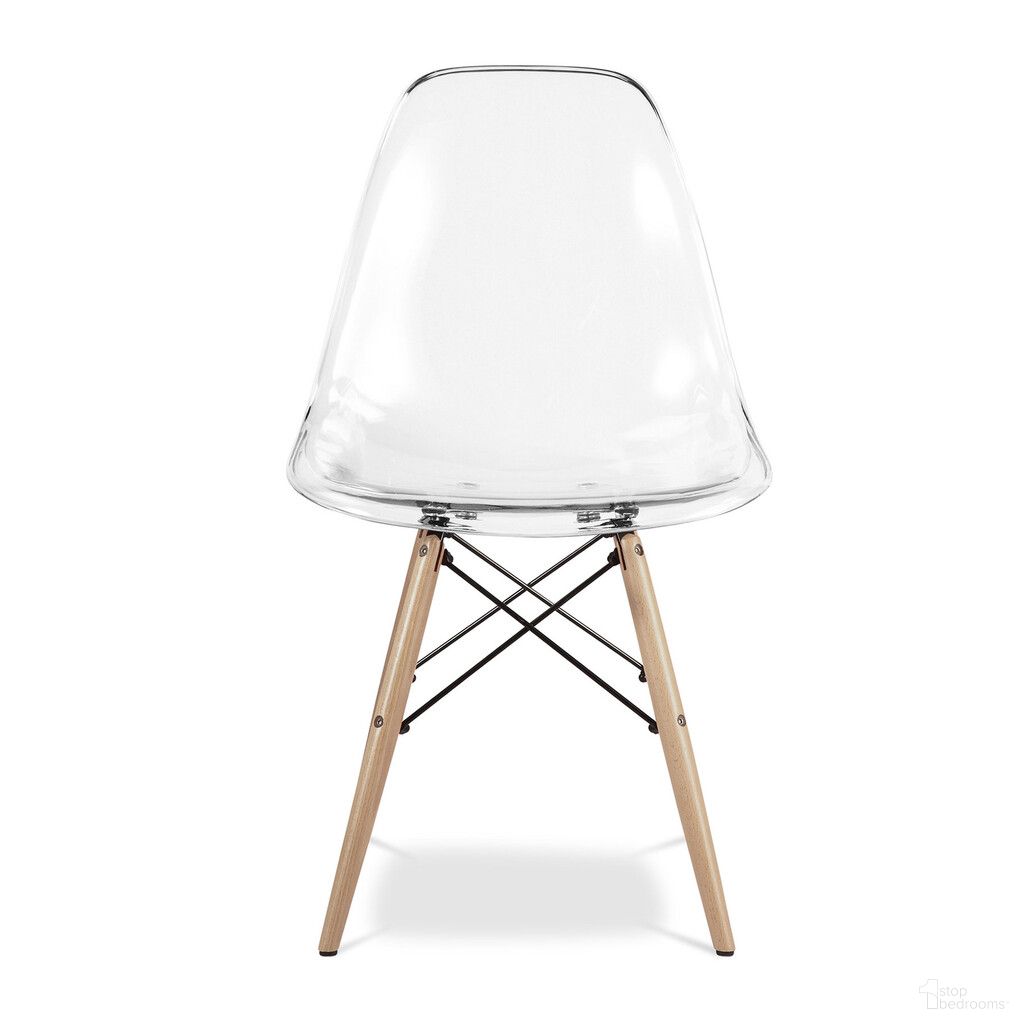 The appearance of Heavy Duty Plastic and Wood Dining Side Chair In Clear and Natural designed by Homeroots in the modern / contemporary interior design. This clear and natural piece of furniture  was selected by 1StopBedrooms from  to add a touch of cosiness and style into your home. Sku: 519069. Material: Plastic. Chair Type: Side Chair.