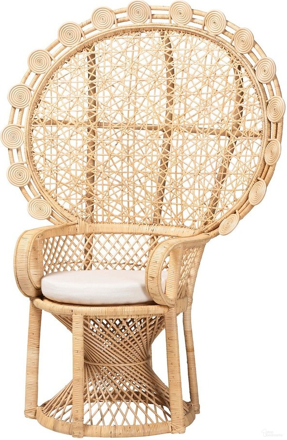 The appearance of Hecate Peacock Chair In Natural Brown Rattan designed by Baxton Studio in the bohemian interior design. This natural brown piece of furniture  was selected by 1StopBedrooms from Hecate Collection to add a touch of cosiness and style into your home. Sku: WS043-Natural Rattan-CC. Material: Rattan.