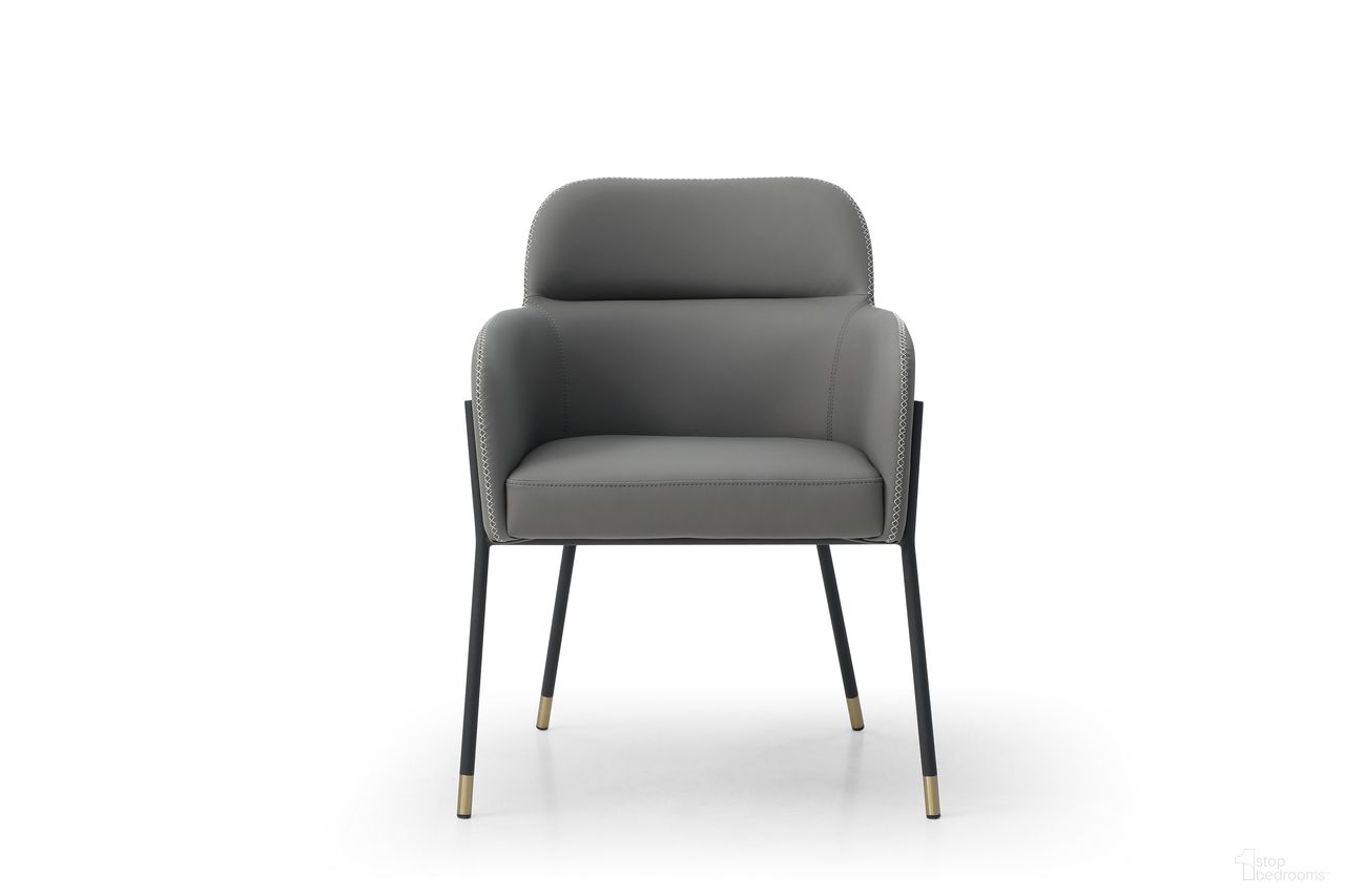 The appearance of Heidi Dining Armchair In Dark Grey designed by Whiteline Modern Living in the modern / contemporary interior design. This dark grey piece of furniture was selected by 1StopBedrooms from Heidi Collection to add a touch of cosiness and style into your home. Sku: DAC1842P-DGRY. Material: Faux Leather. Chair Type: Arm Chair.