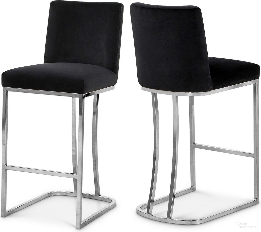 The appearance of Heidi Velvet Stool In Black designed by Meridian in the modern / contemporary interior design. This black piece of furniture was selected by 1StopBedrooms from Heidi Collection to add a touch of cosiness and style into your home. Sku: 708Black-C. Material: Velvet.
