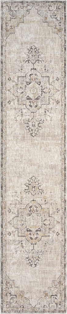 The appearance of Heirloom Blend Vintage 2'2" x 10' Indoor Rug In Ivory and Charcoal designed by Nourison in the rustic / southwestern interior design. This ivory/charcoal piece of furniture was selected by 1StopBedrooms from Heirloom Collection to add a touch of cosiness and style into your home. Sku: 841491181256. Material: Polyester.