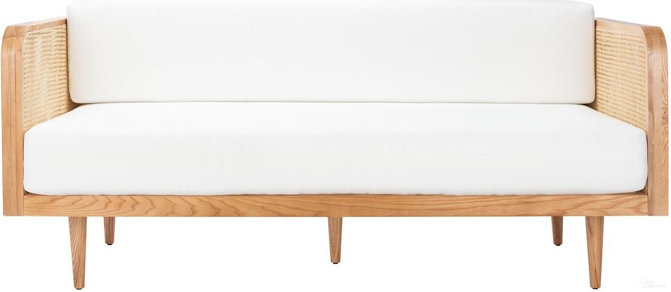 The appearance of Helena French Cane Daybed In Natural designed by Safavieh Couture in the transitional interior design. This natural piece of furniture  was selected by 1StopBedrooms from Helena Collection to add a touch of cosiness and style into your home. Sku: SFV4100B. Bed Type: Daybed. Material: Wood.