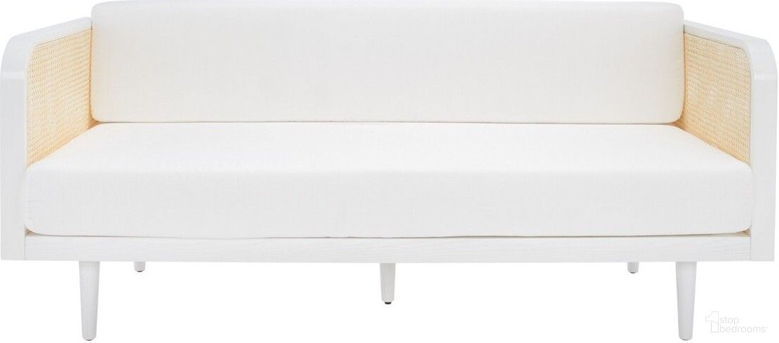 The appearance of Helena French Cane Daybed In White/Natural designed by Safavieh Couture in the transitional interior design. This white/natural piece of furniture was selected by 1StopBedrooms from Helena Collection to add a touch of cosiness and style into your home. Sku: SFV4100C. Bed Type: Daybed. Material: Rubberwood.