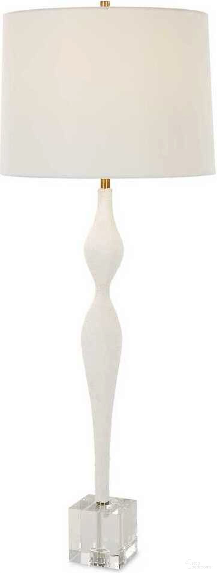 Helena Slender Table Lamp In White