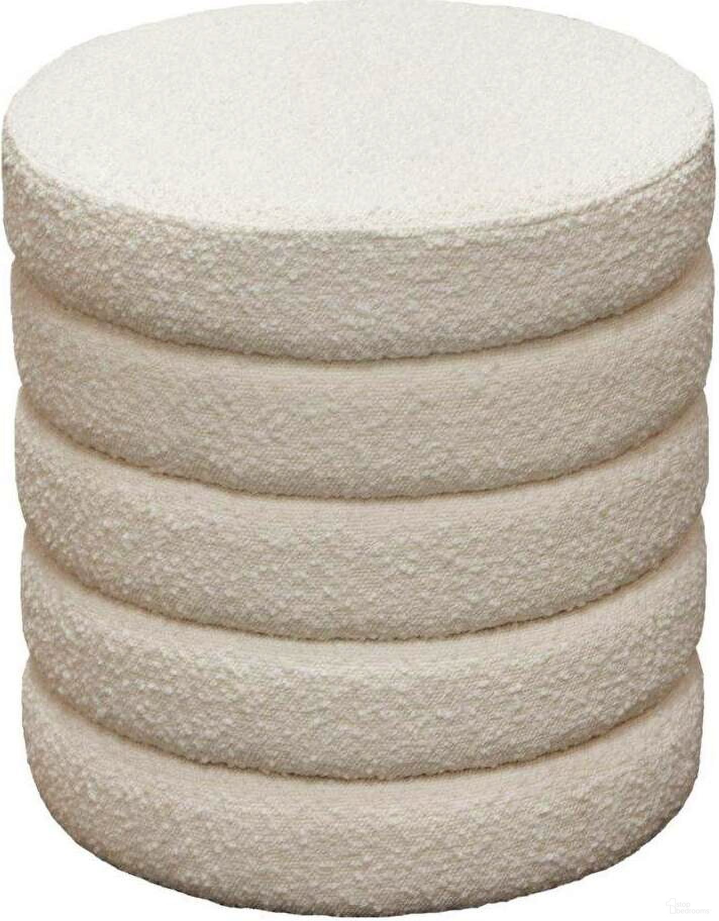 The appearance of Helix Round Accent Ottoman In Ivory Boucle Fabric designed by Diamond Sofa in the modern / contemporary interior design. This ivory piece of furniture was selected by 1StopBedrooms from Helix Collection to add a touch of cosiness and style into your home. Sku: HELIXOTIV. Material: Boucle.