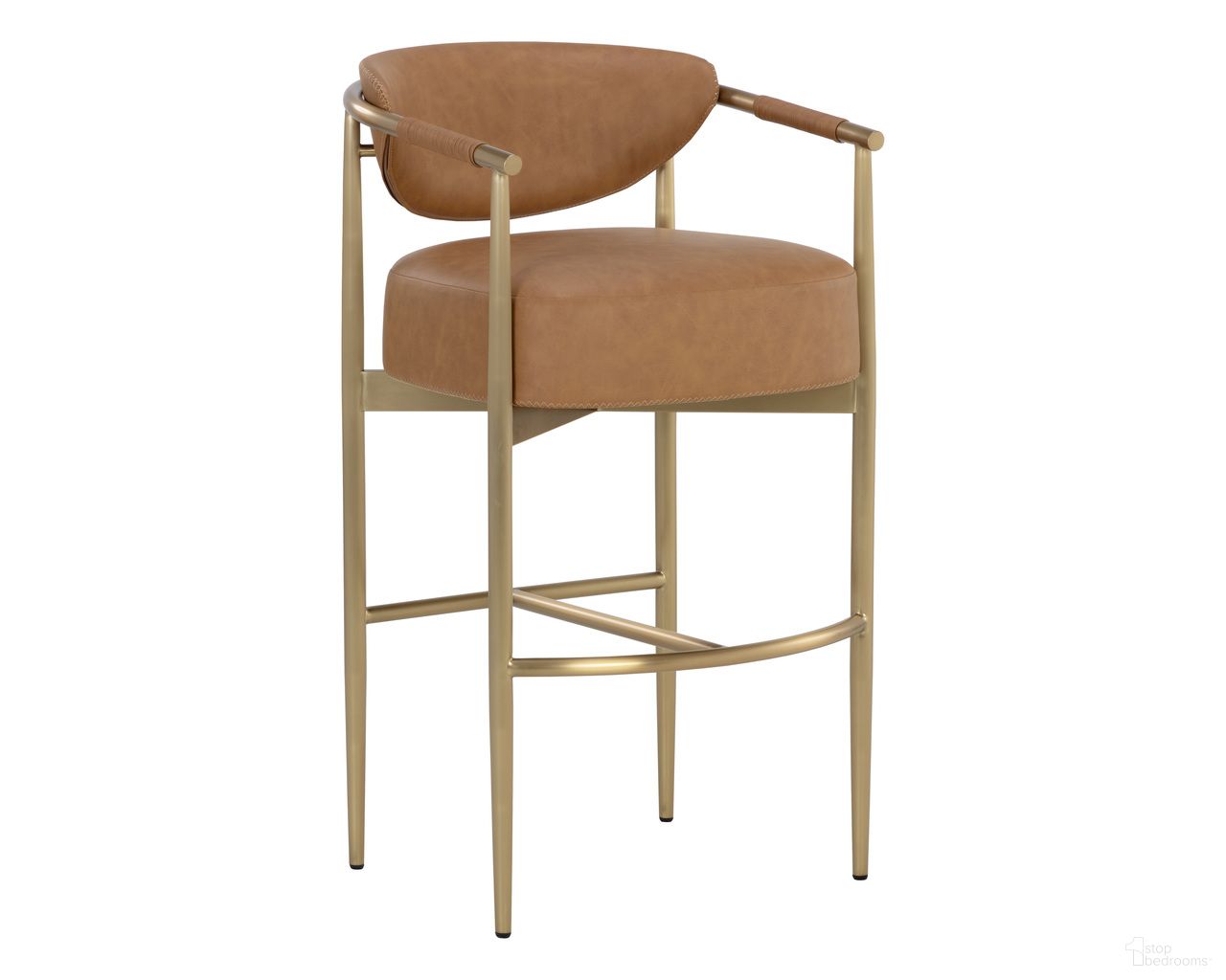 Heloise Barstool In Milliken Cognac